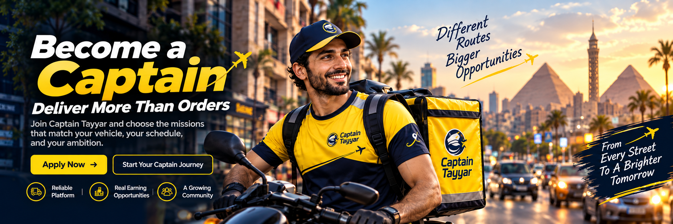Become a Captain Tayyar courier and start your captain journey