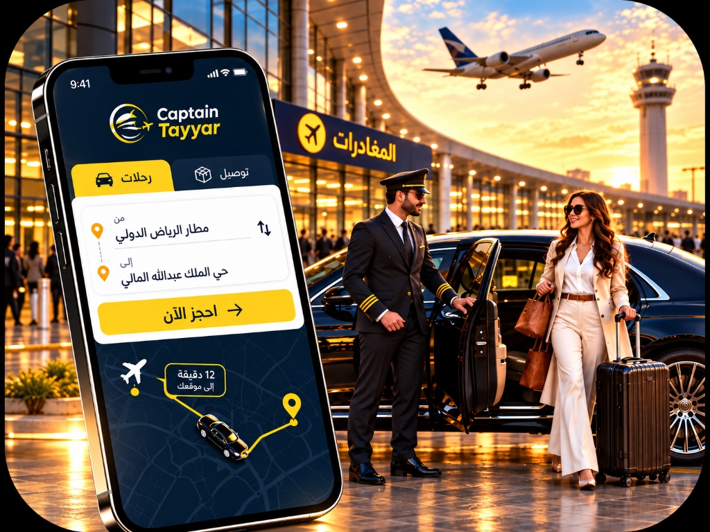 تطبيق كابتن طيار - تنقل المطار الفاخر